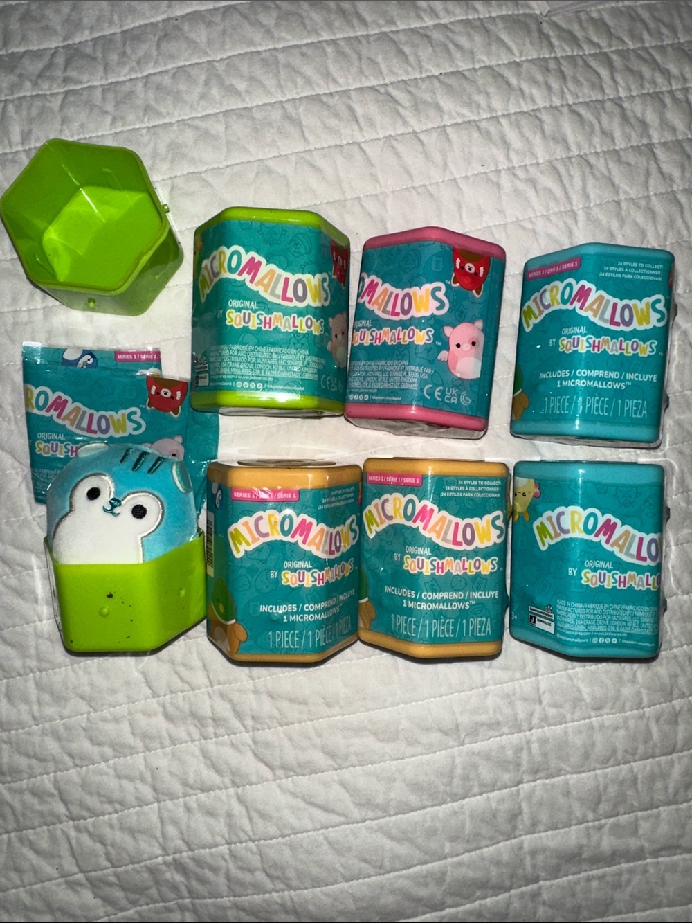Squishmallows Micromallows Plush Set - Multicolor. 7 pieces. six are unopened.